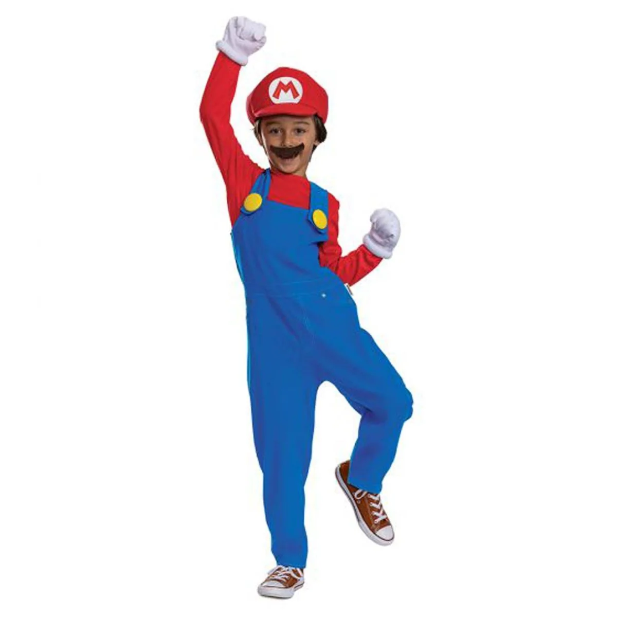 Nintendo Super Mario Bros Mario Overalls Costume for Kids, Blue Overalls and Accessories - Image 2
