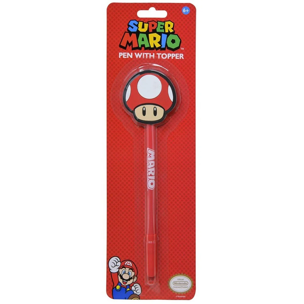 Super Mario Pen with Mushroom Shaped Topper, 1 Count