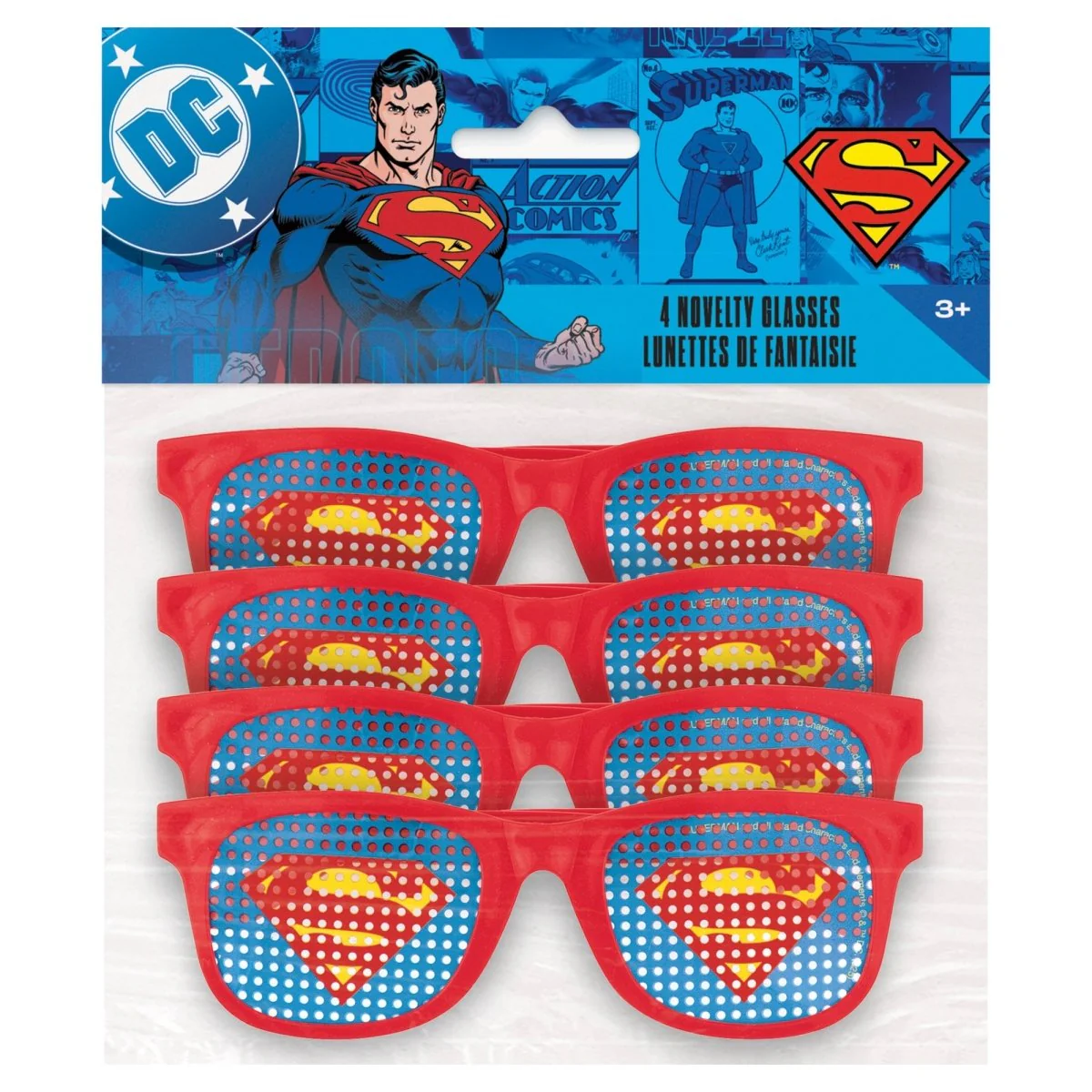 Superman Birthday Pinhole Favour Glasses, 4 Count - Image 2