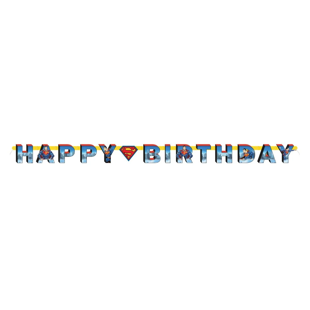 Superman 'Happy Birthday' Jointed Banner, DC Comics, 1 Count
