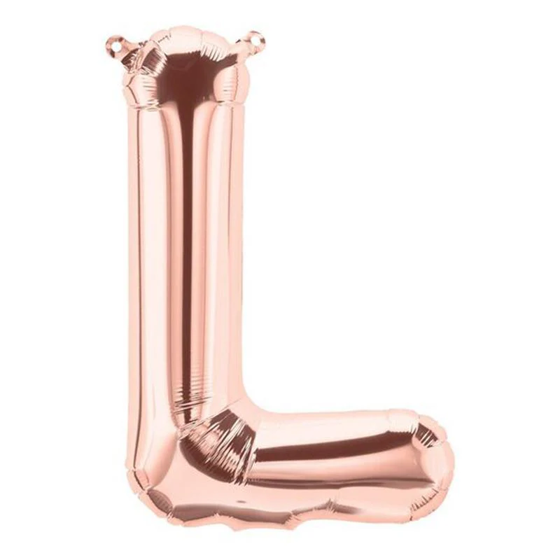 Rose Gold Letter L Foil Balloon, 34 Inches
