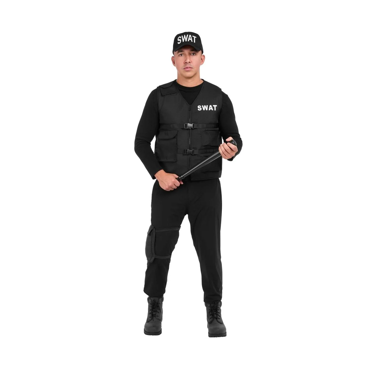 Swat Costume for Adults, Vest, Cap and Leg Pouch