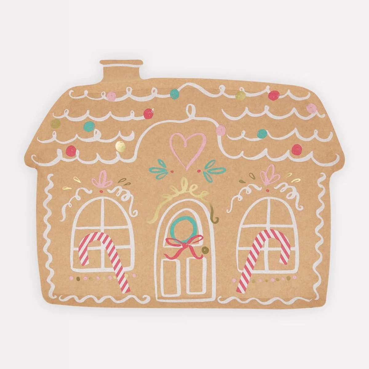 Sweet Gingerbread Large Lunch Paper Plates, 9 Inches, 8 Count