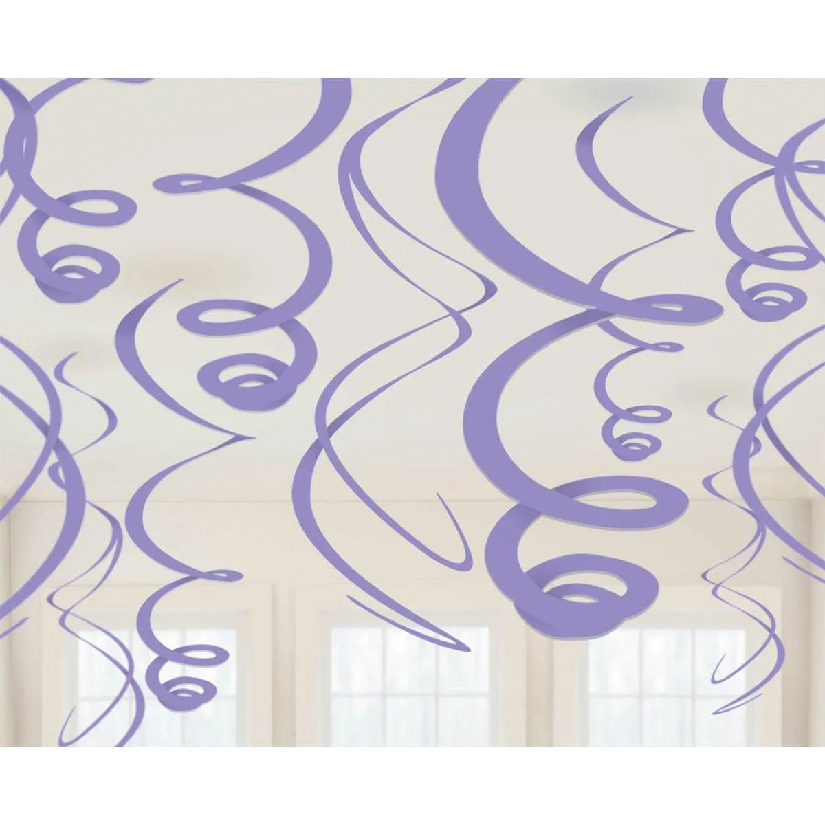 Swirl Decorations - Purple 22 in. 12/pkg