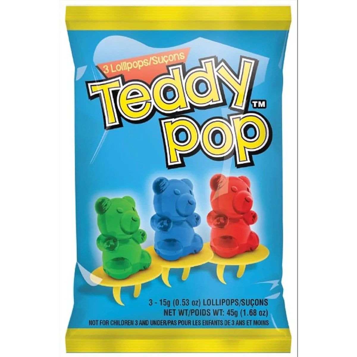 Teddy Pop Peg Bag 3 count