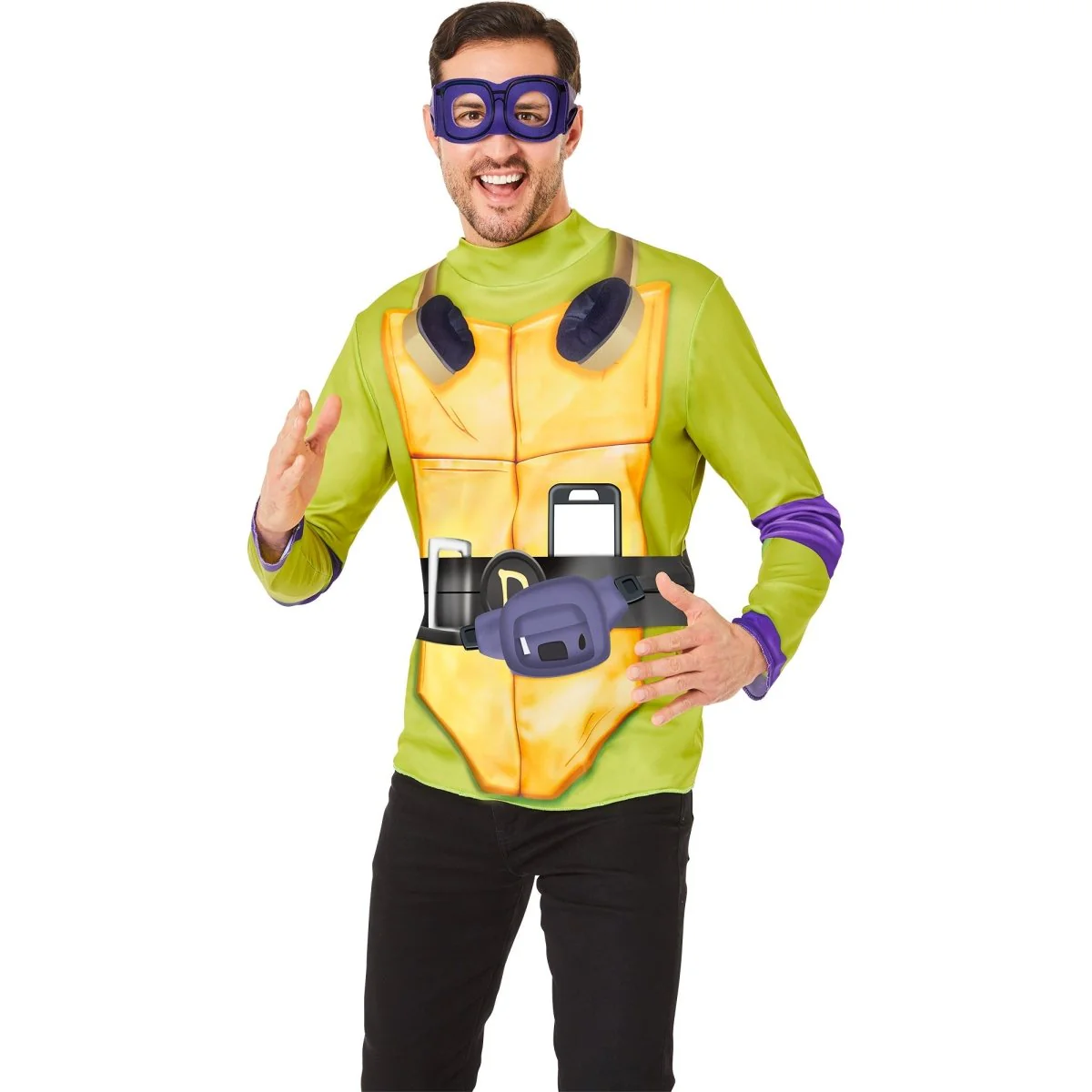 Teenage Mutant Ninja Turtles Donnie Wear Kit for Adults, Shirt and Mask