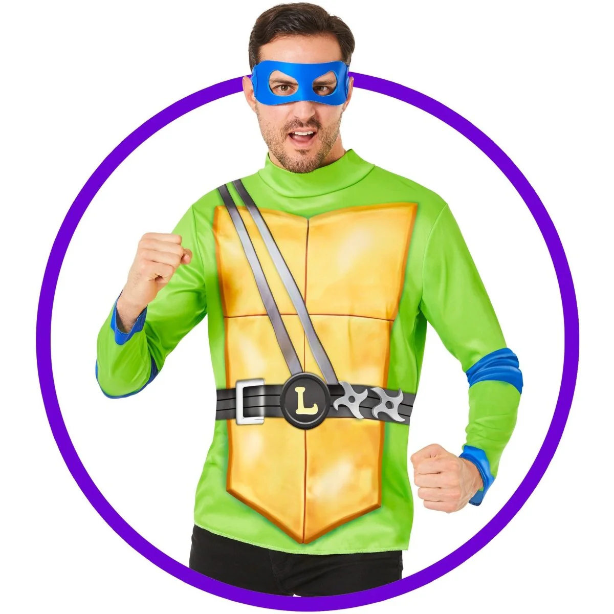 Teenage Mutant Ninja Turtles Leo Wear Kit for Adults, Shirt and Mask - Image 2