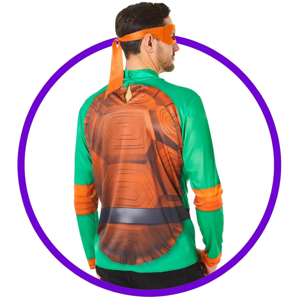 Teenage Mutant Ninja Turtles Mikey Wear Kit for Adults, Shirt and Mask - Image 3