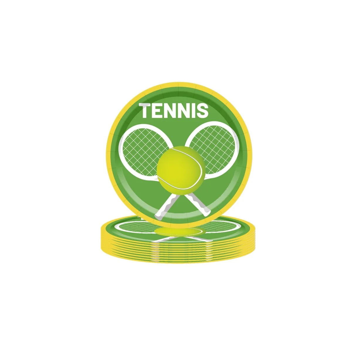 Tennis Large Round Lunch Paper Plates, 9 Inches, 8 Count - Image 2
