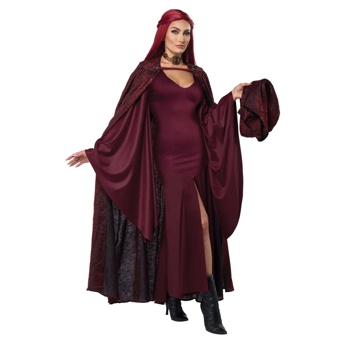 The Red Witch Costume for Adults, Red Dress - Image 4
