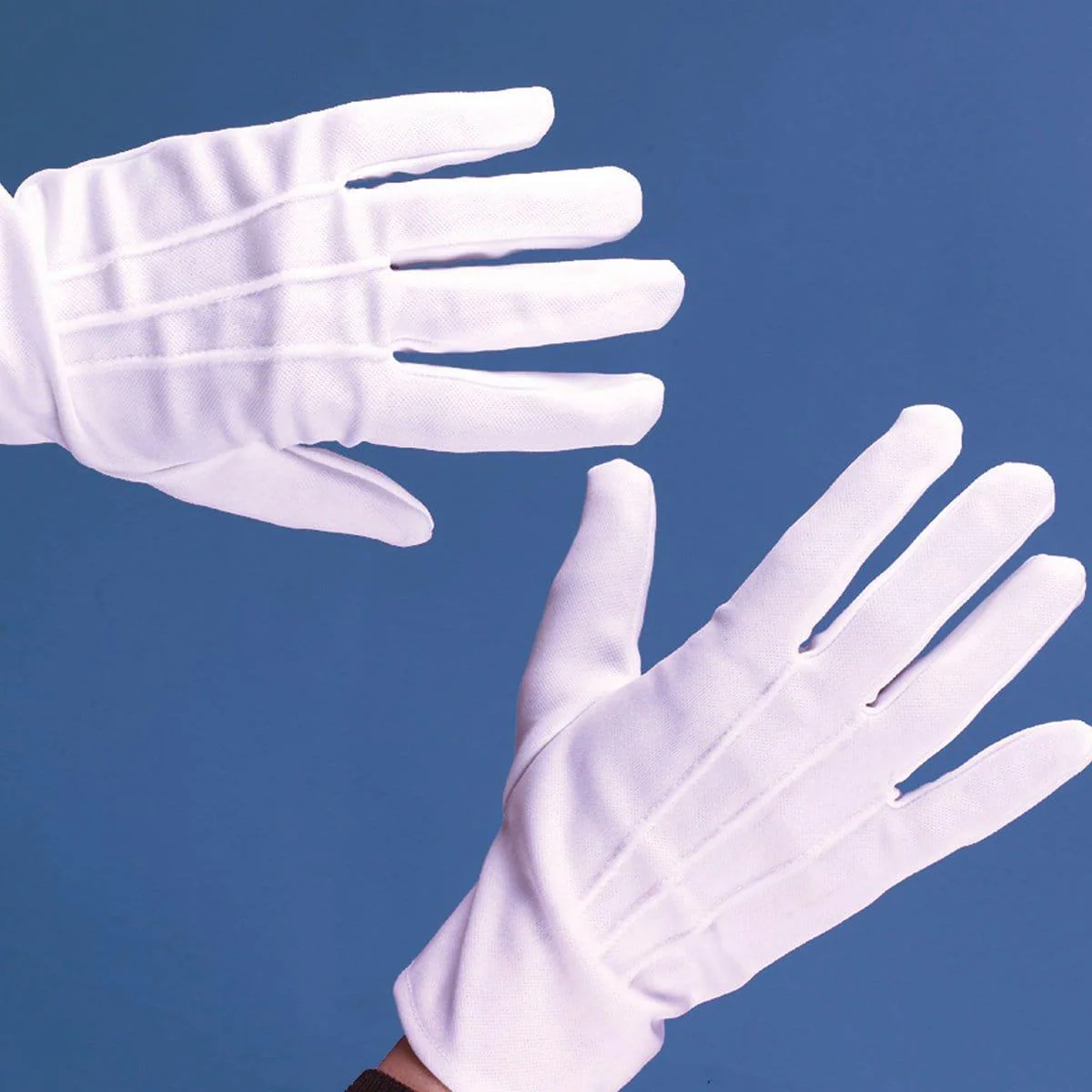 White theatrical gloves with snap for adults