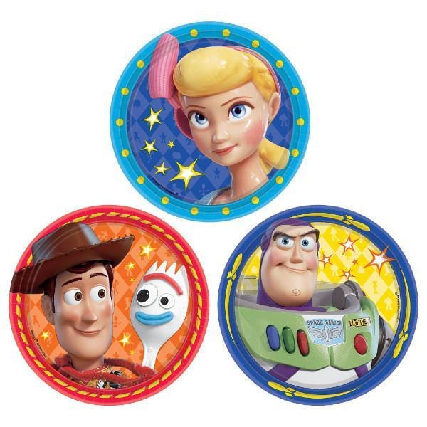 Toy Story 4 Birthday Party Small Round Dessert Paper Plates, 7 Inches, 8 Count