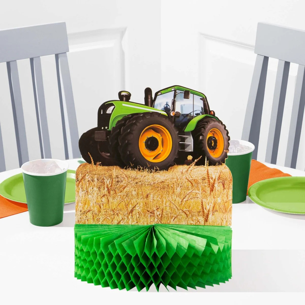 Tractor Time Birthday Paper Table Centerpiece, 9 x 12 Inches, 1 Count - Image 2