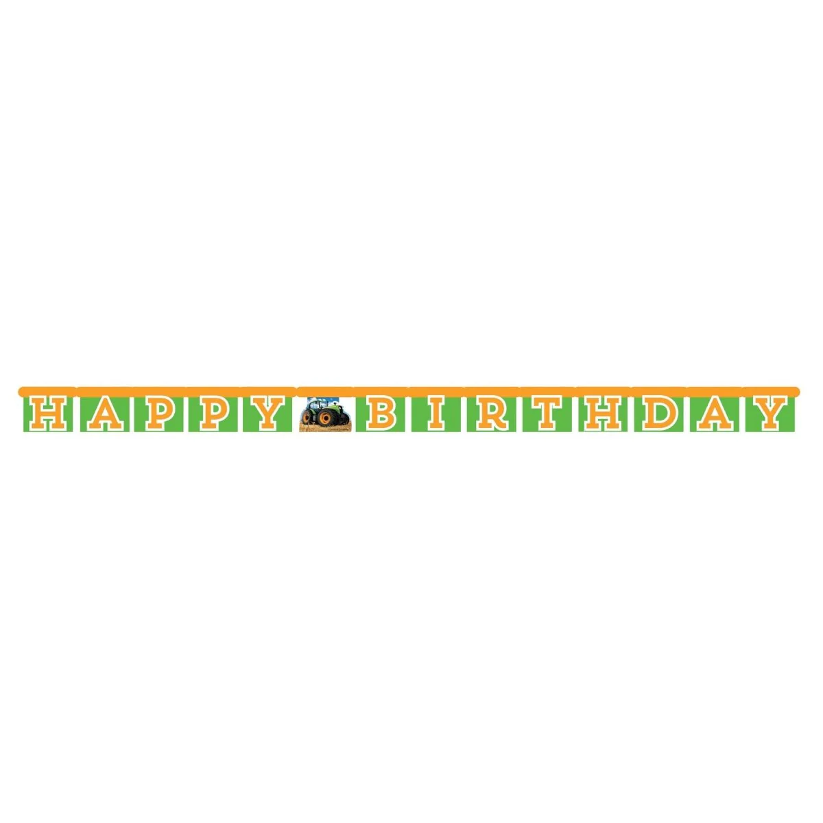 Tractor Time "Happy Birthday" Paper Jointed Banner, 67 x 4 1/4 Inches, 1 Count