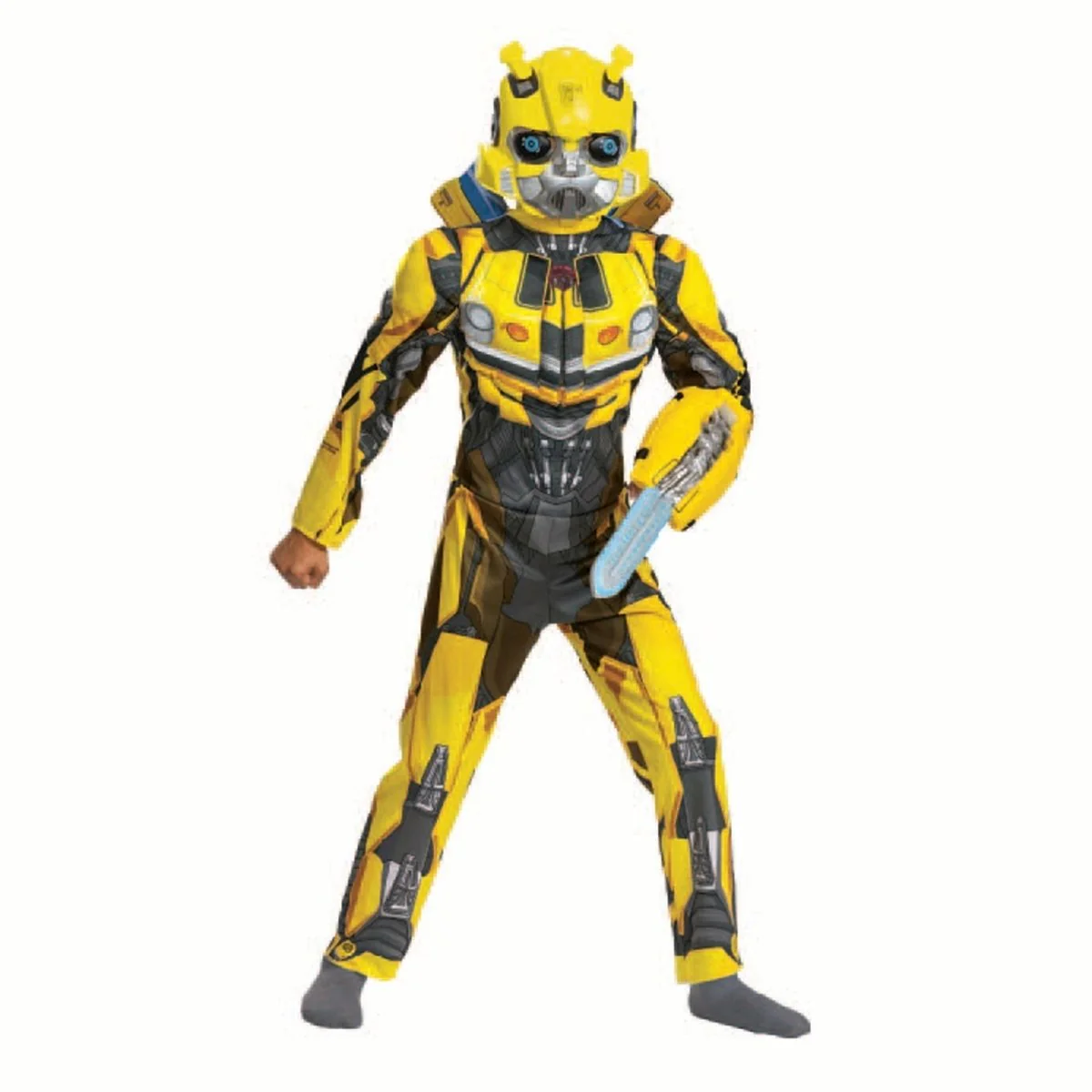Transformers Bumblebee Muscle Jumpsuit Costume for Kids, Yellow Muscle Jumpsuit - Image 4