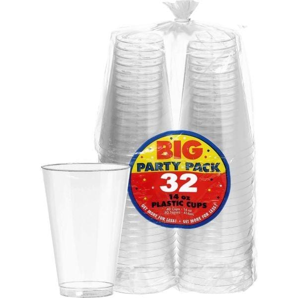 Plastic Tumblers 14 Oz - Clear 32/pkg.