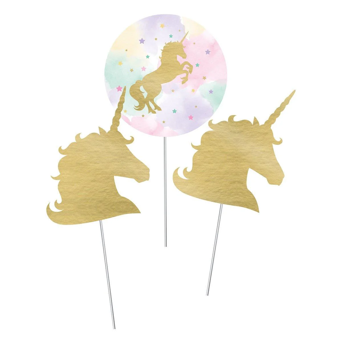 Unicorn Sparkle centerpiece sticks, 3 per package