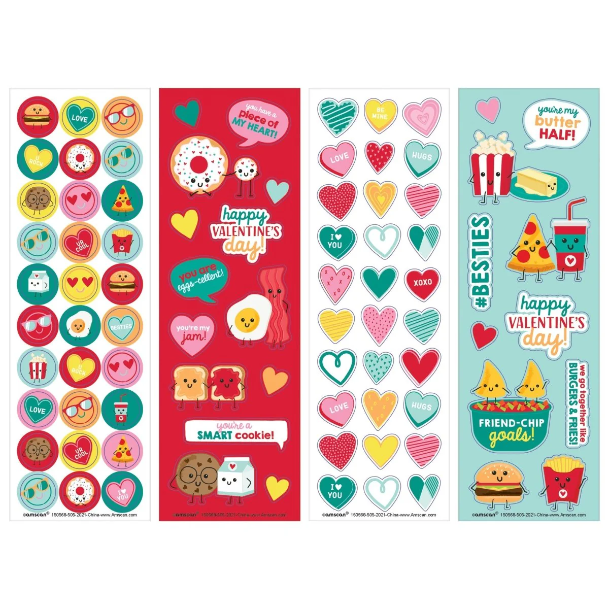 Valentine's Day Stickers, 36 Count