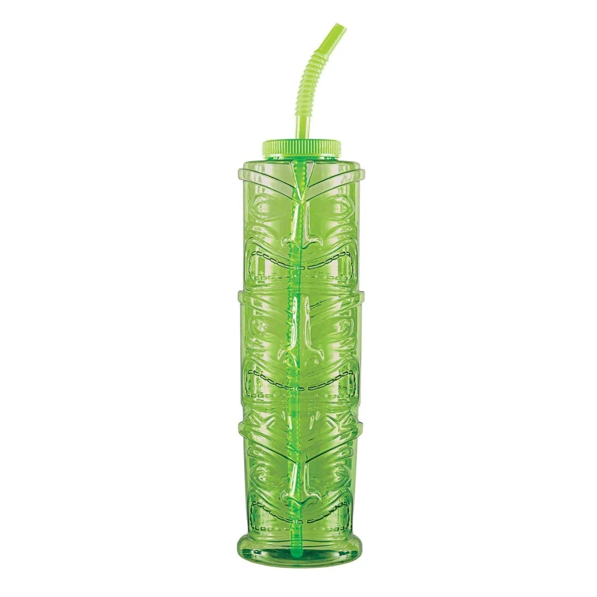 Vintage Tiki Plastic Totem Green Cup, 50 Oz, 1 Count