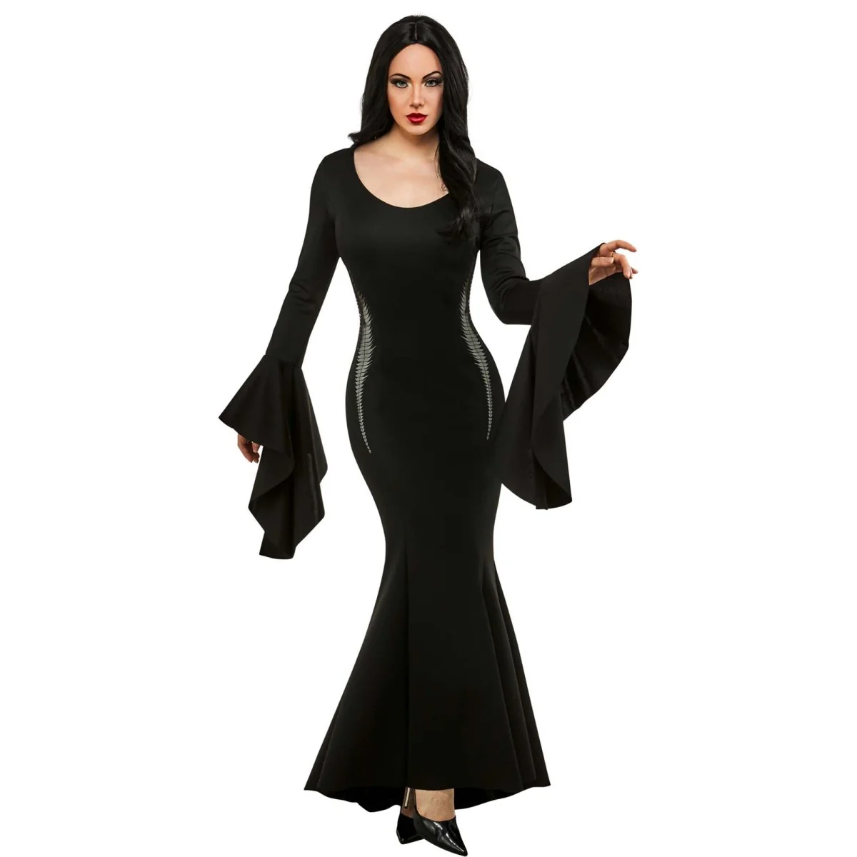 Wednesday Morticia Addams Costume for Adults, Black Dress - Image 2