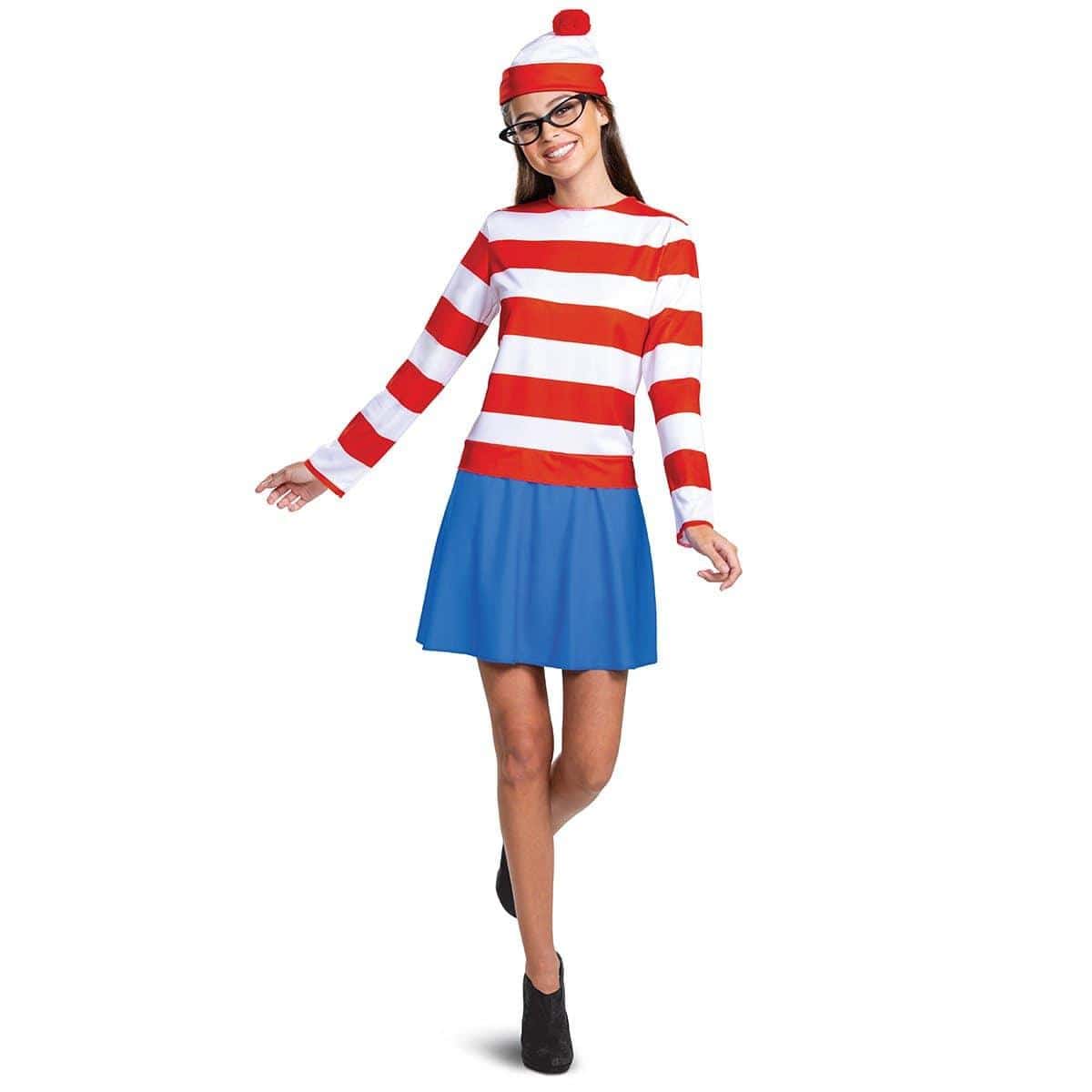 Wenda Classic Costume for Adults, Where's Waldo