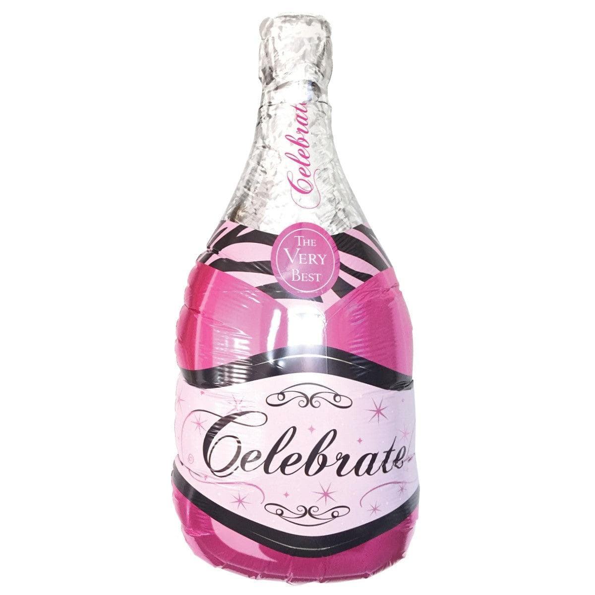 Pink Champagne Bottle Supershape Foil Balloon