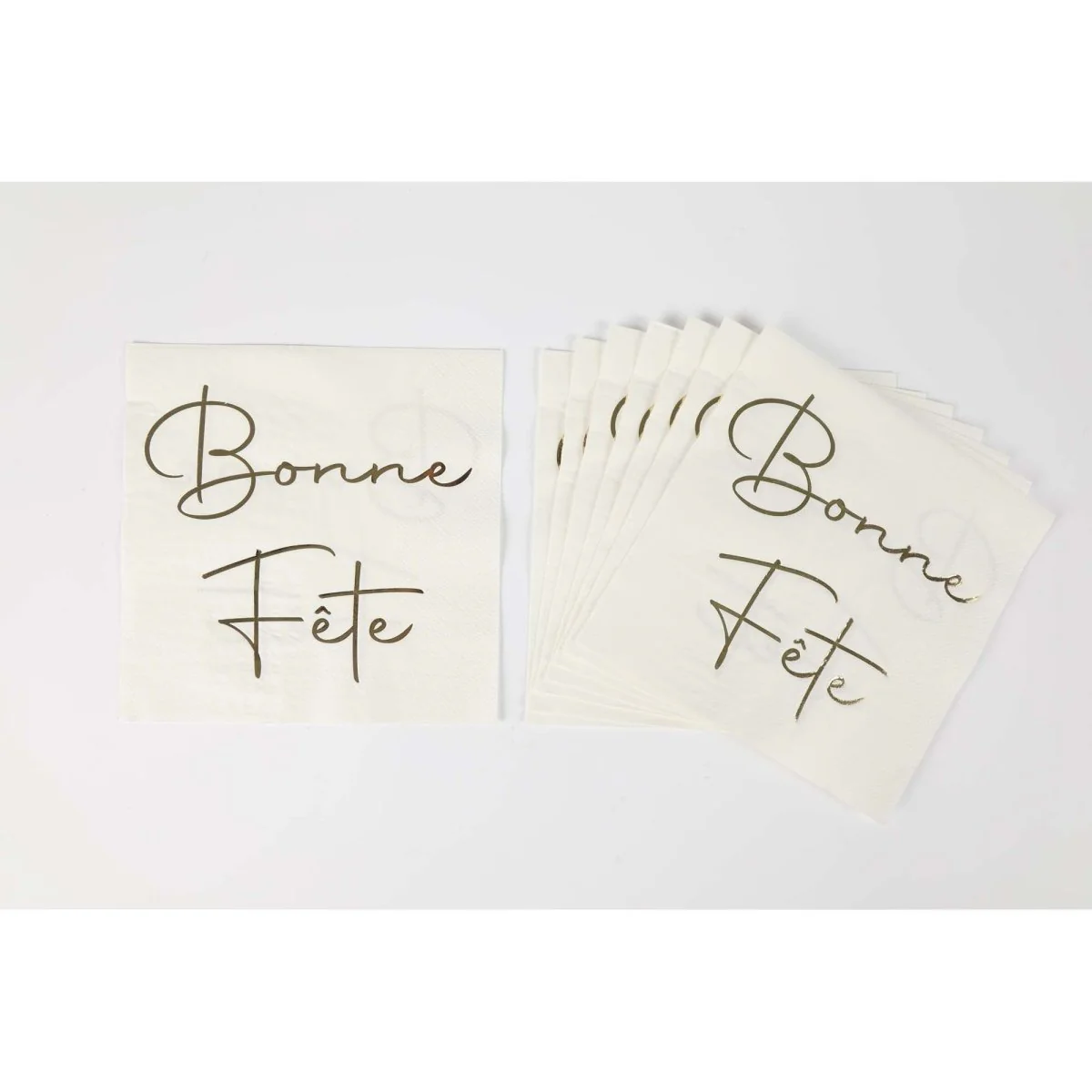 White "Bonne Fête" Large Lunch Napkins, 16 Count