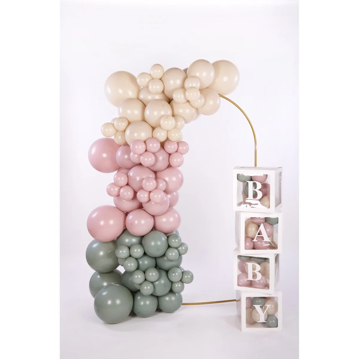 White Clear Balloon Boxes with "Baby" Letters, 4 Count - Image 4