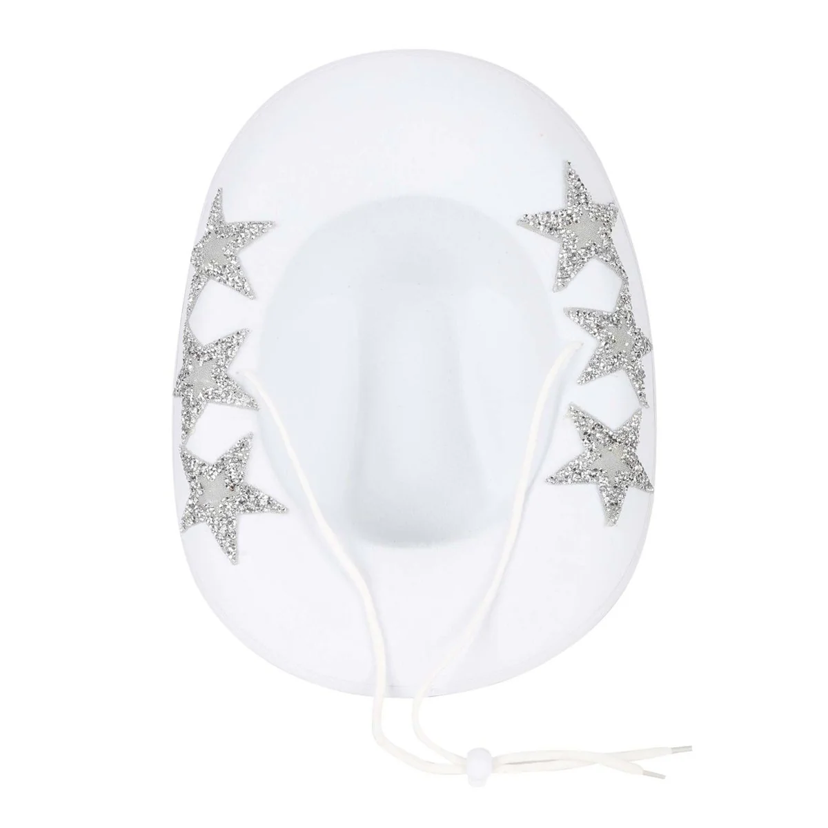 White Cowgirl Hat with Stars for Adults - Image 4