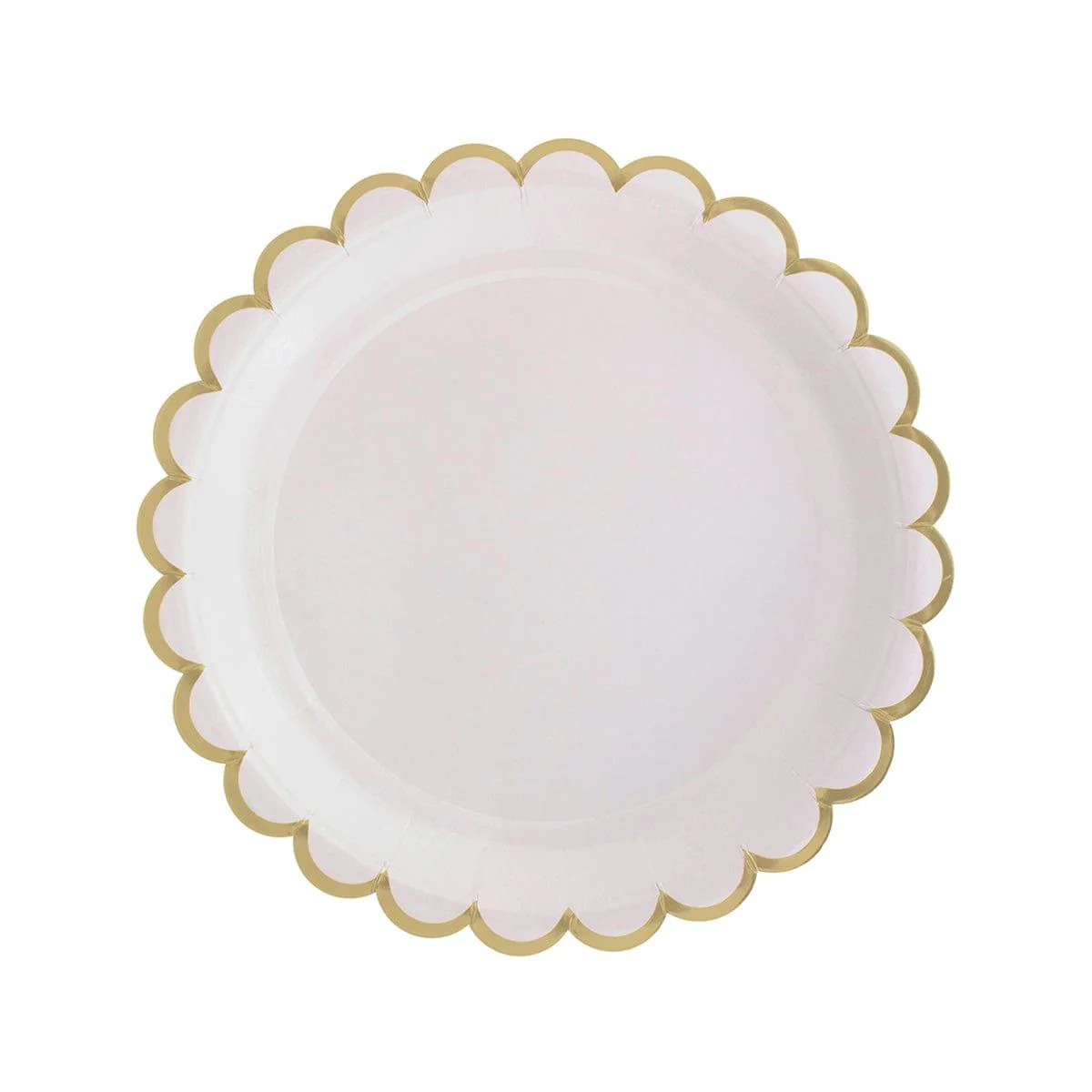 White Flowers Gold Edge Plates, 9 Inches, 8 Count