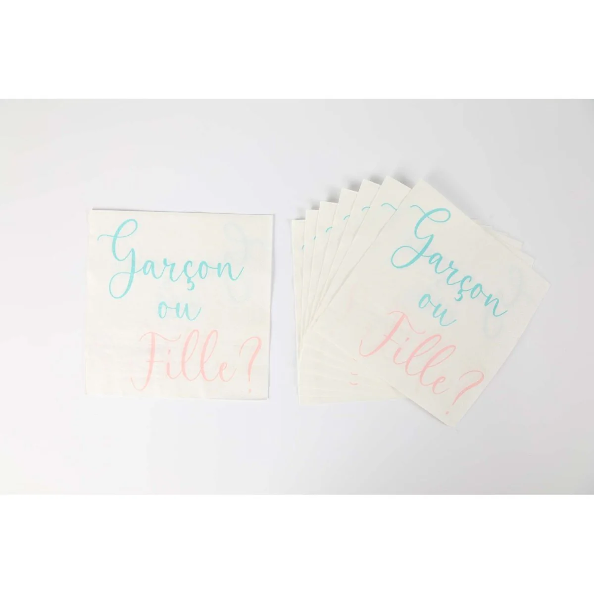 White "Garçon ou Fille?" Large Lunch Napkins, 16 Count