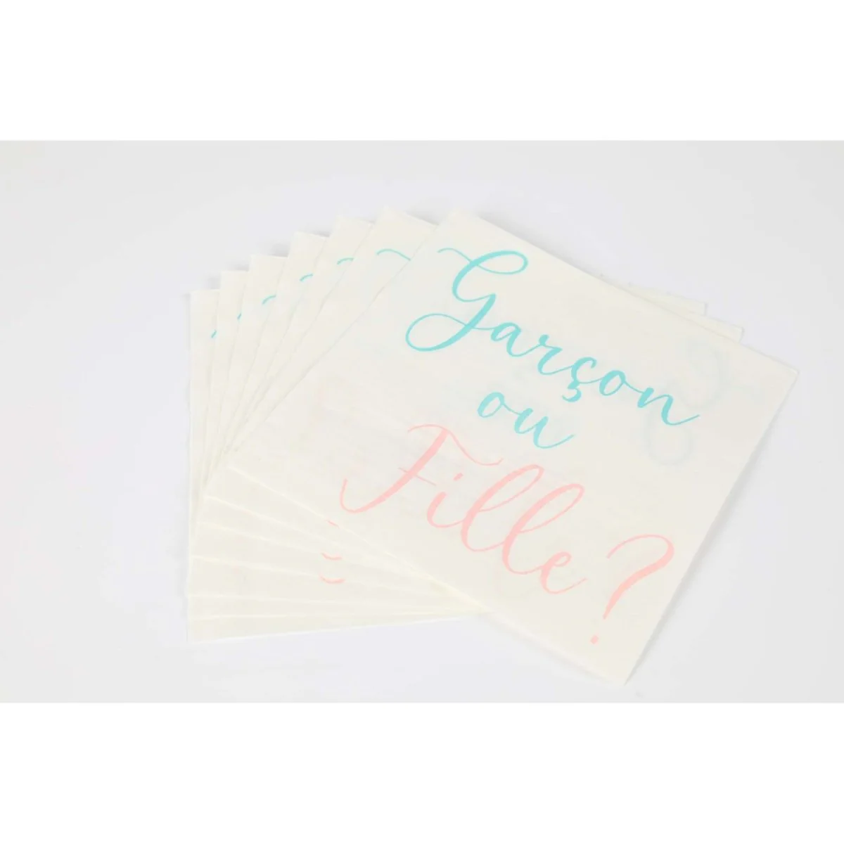 White "Garçon ou Fille?" Large Lunch Napkins, 16 Count - Image 2
