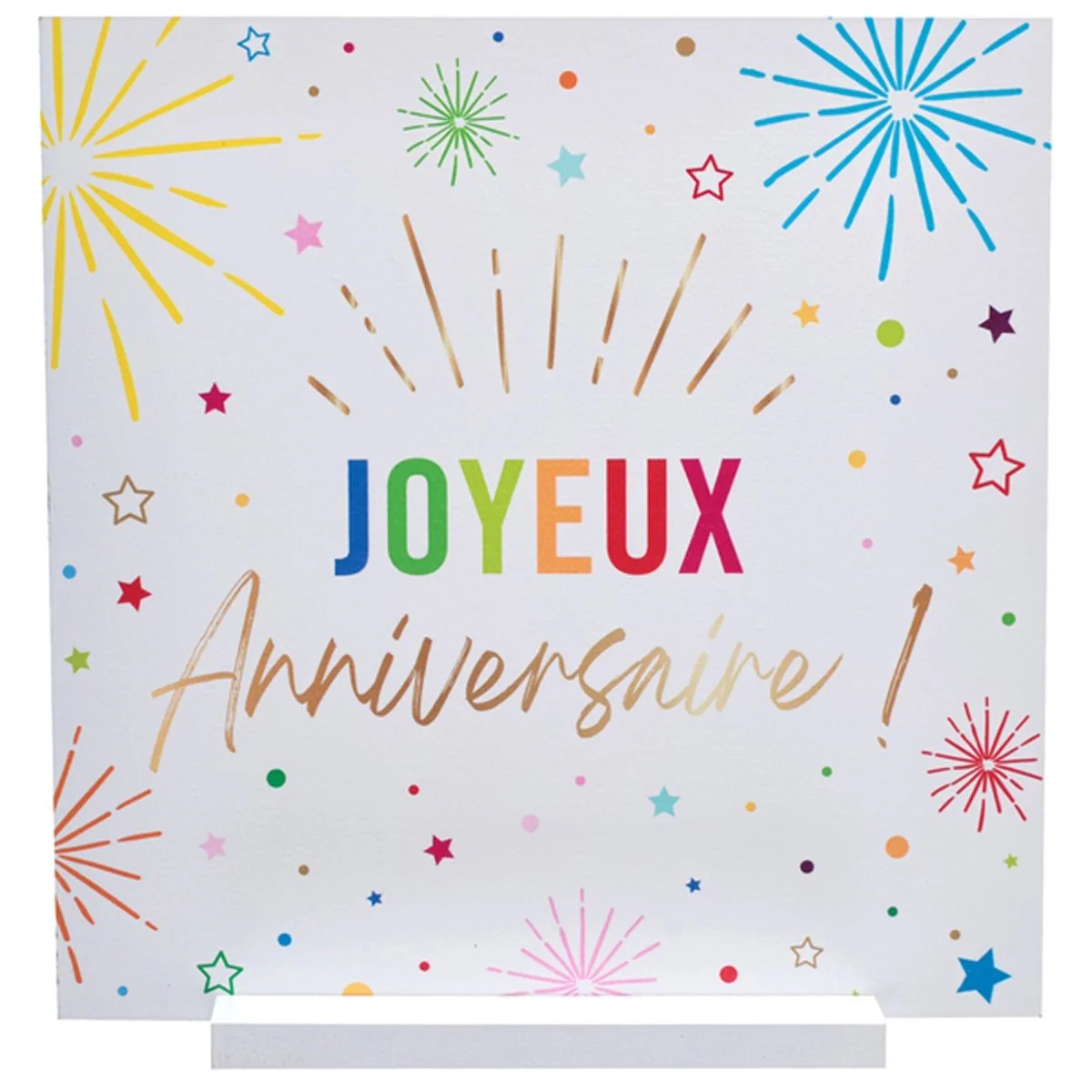 White "Joyeux Anniversaire" Centerpiece, 1 Count