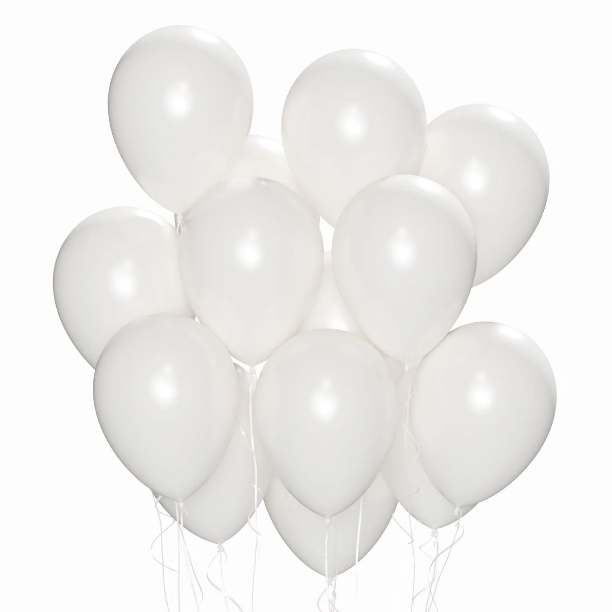 White Latex Balloon 12 Inches, Pearl Collection, 72 Count