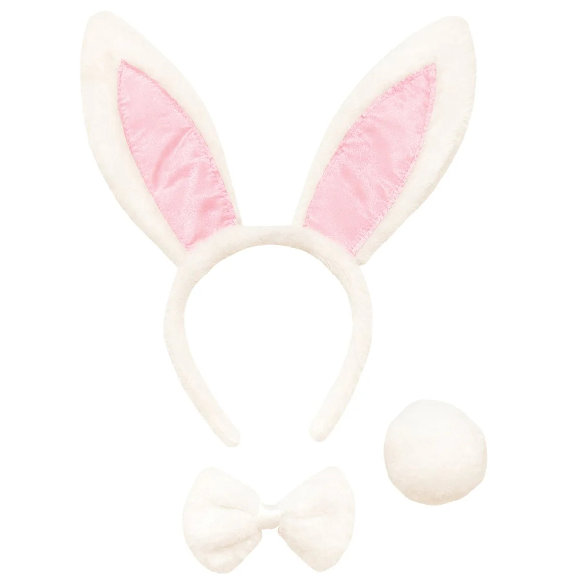 White Long Ear Rabbit Accessory Kit for Adults