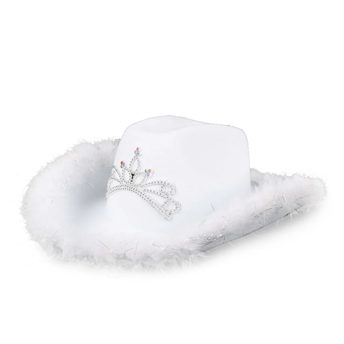 White Princess Cowgirl Hat for Adults - Image 2