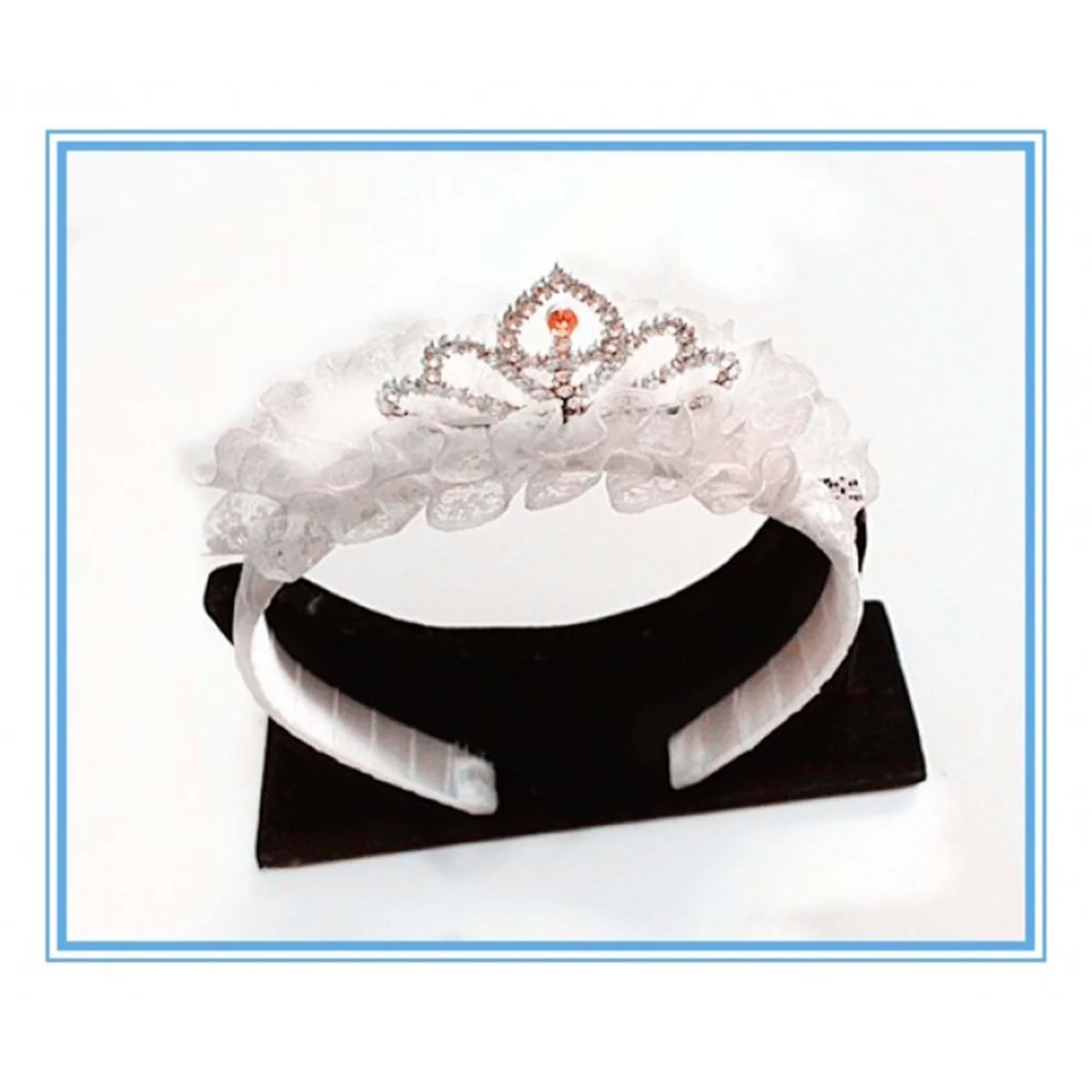White Princess Tiara Headband, 1 Count