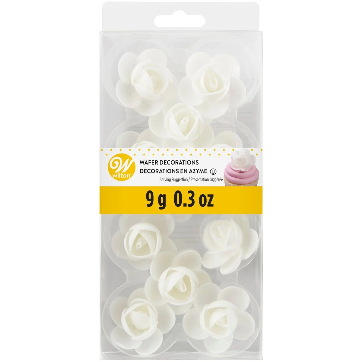 White Rose Icing Decorations, 0.35 Oz, 10 Count - Image 2