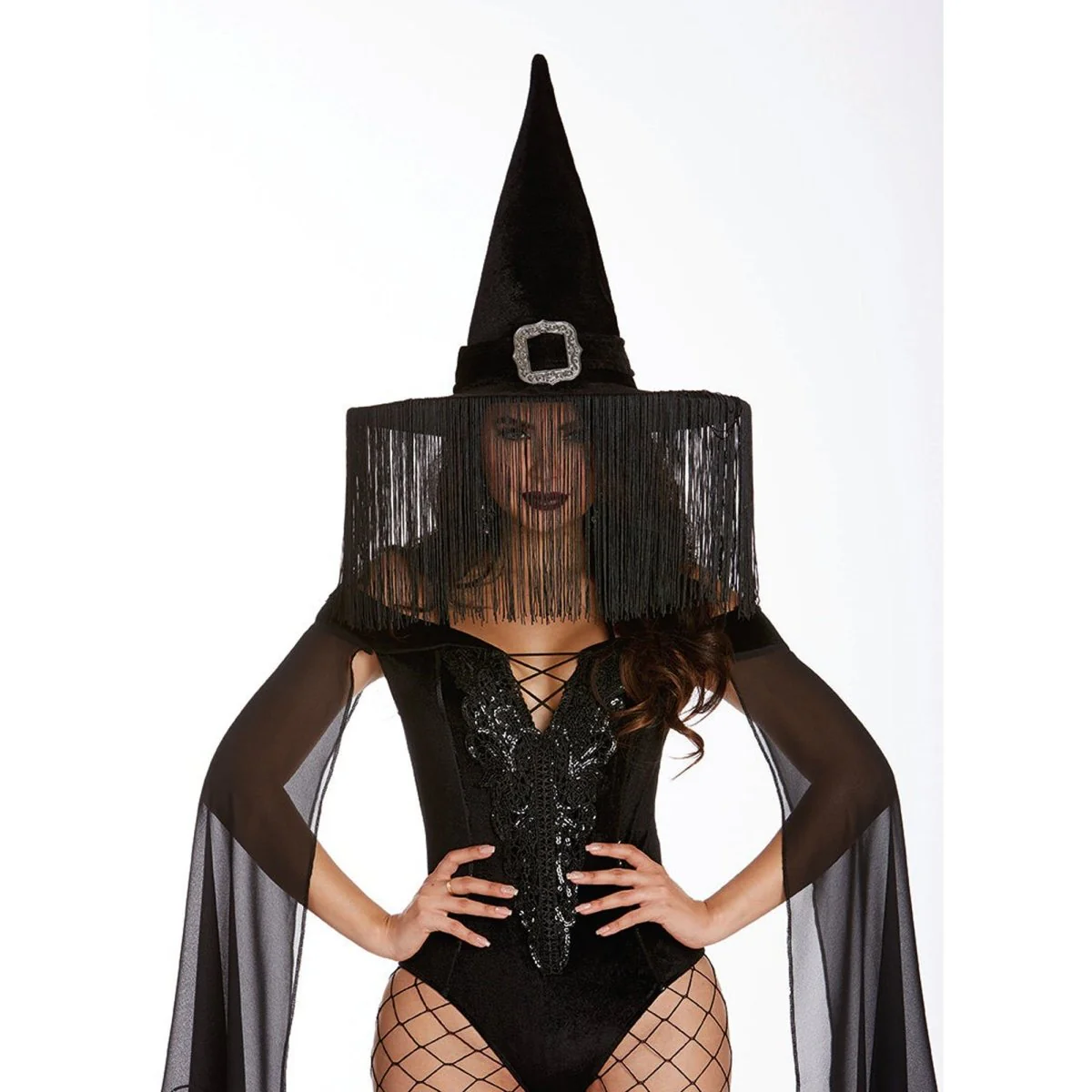 Wicked Witch Hat With Fringes - Image 2
