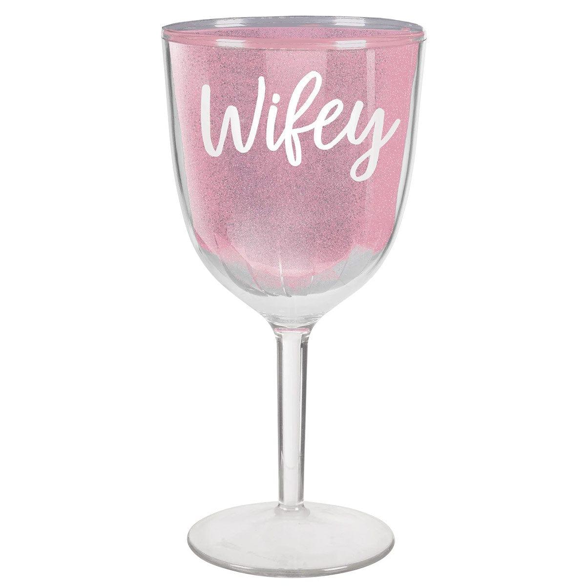 Wifey Glitter Wine Goblet