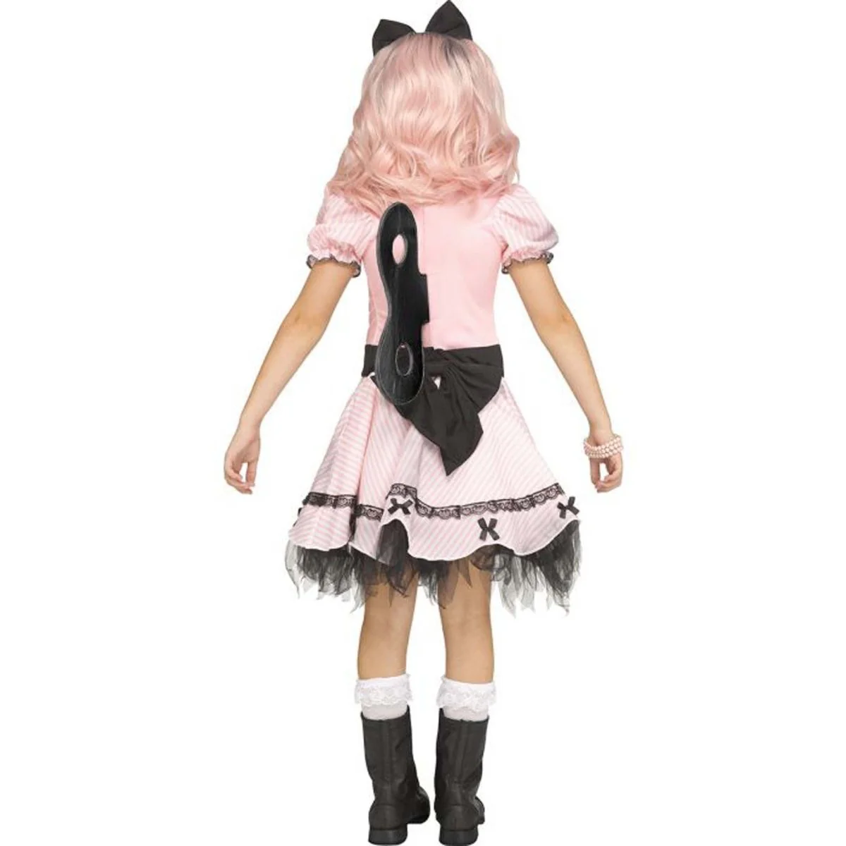 Wind-Up Doll Costume for Kids, Pink and Black Dress - Image 2
