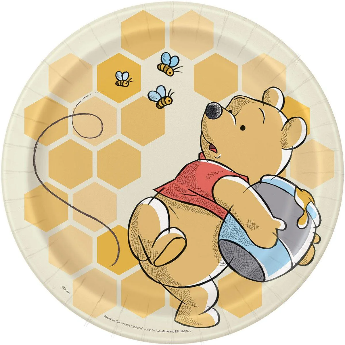 Winnie the Pooh Lunch Paper Plates, 9 in, 8 Count