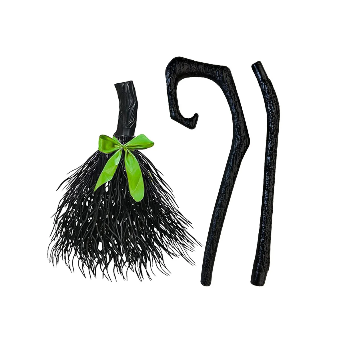 Witch Broom With Interchangeable Ribbon, 1 Count