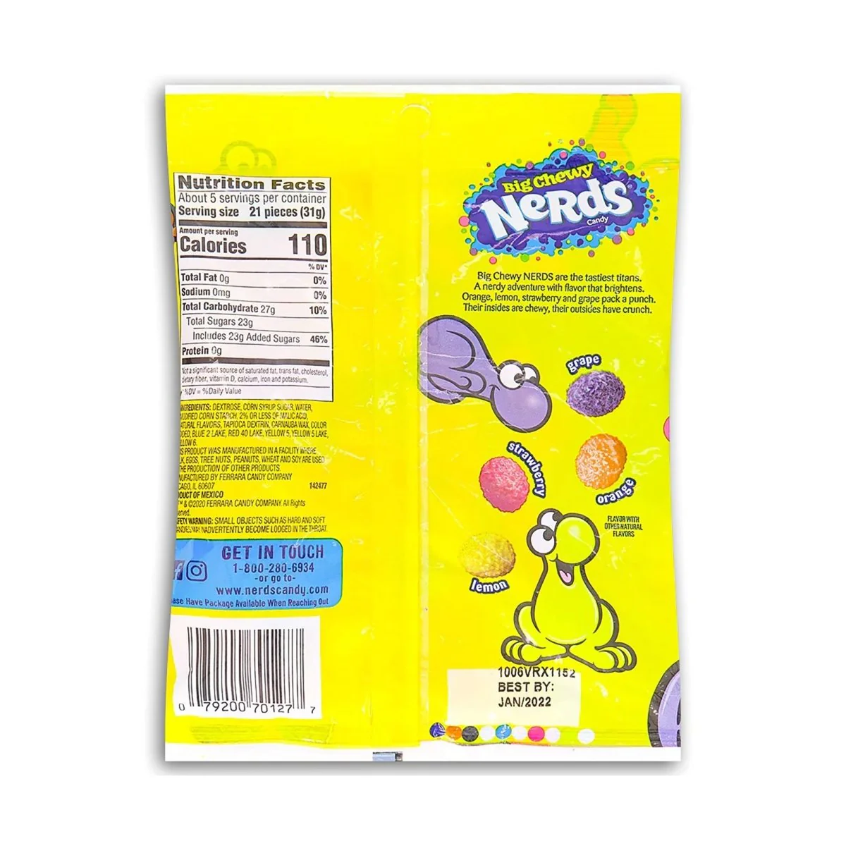 Wonka Nerds Big Chewy Candy, 170g, 1 Count - Image 2
