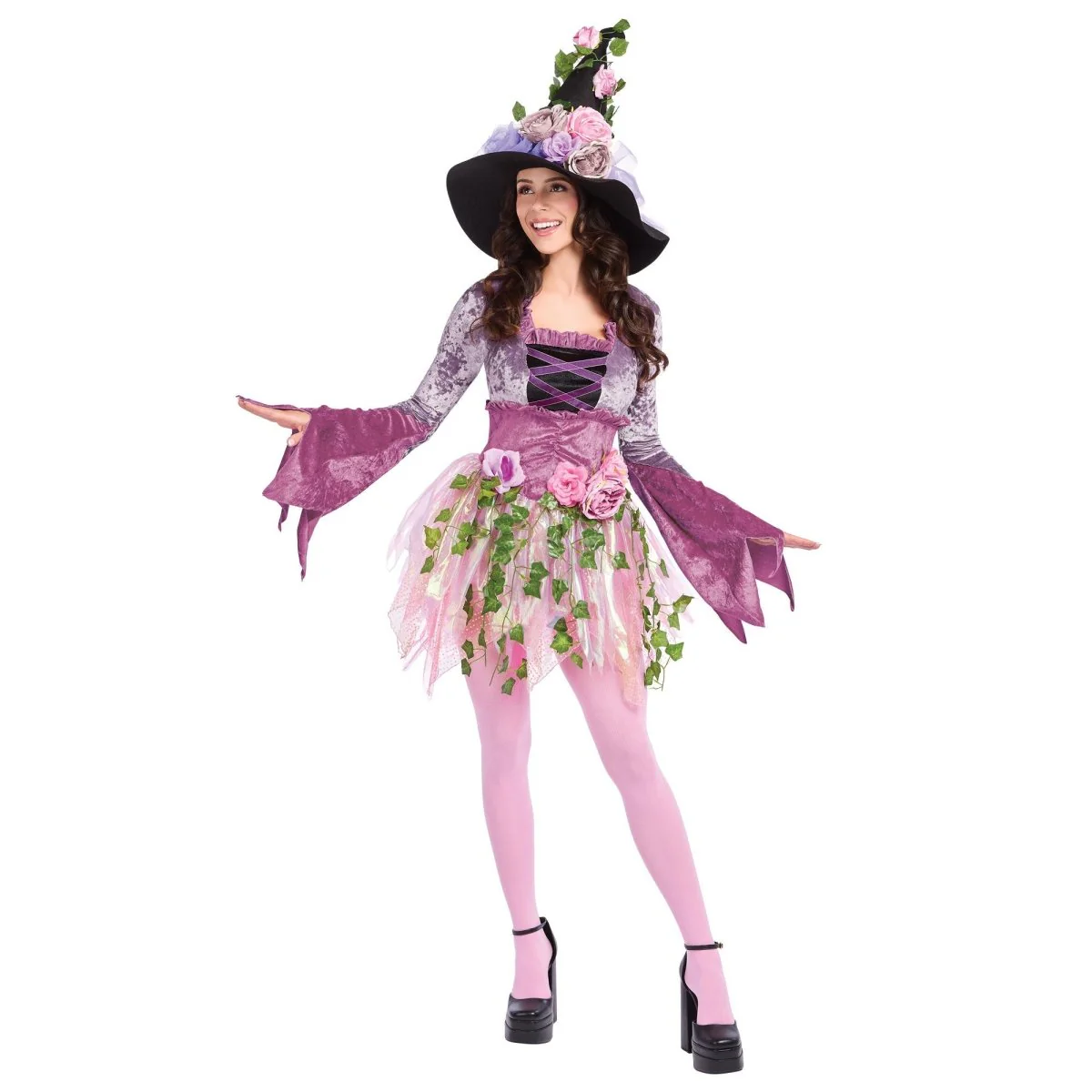 Woodland Fairy Costume for Adults, Purple Dress