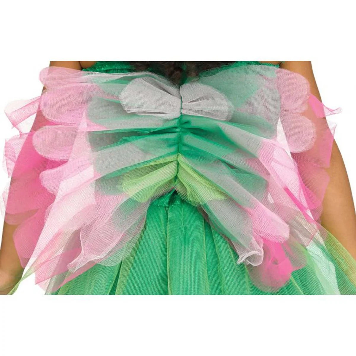 Woodland Fairy Costume for Toddlers, Green and Pink Dress - Image 4