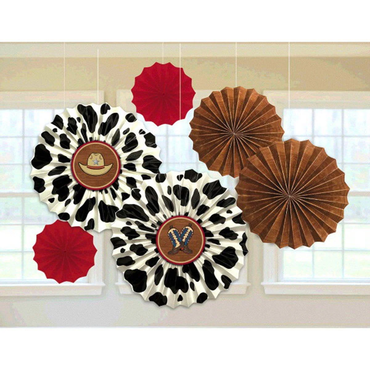 Yee-Haw Paper Fans, 6 per package