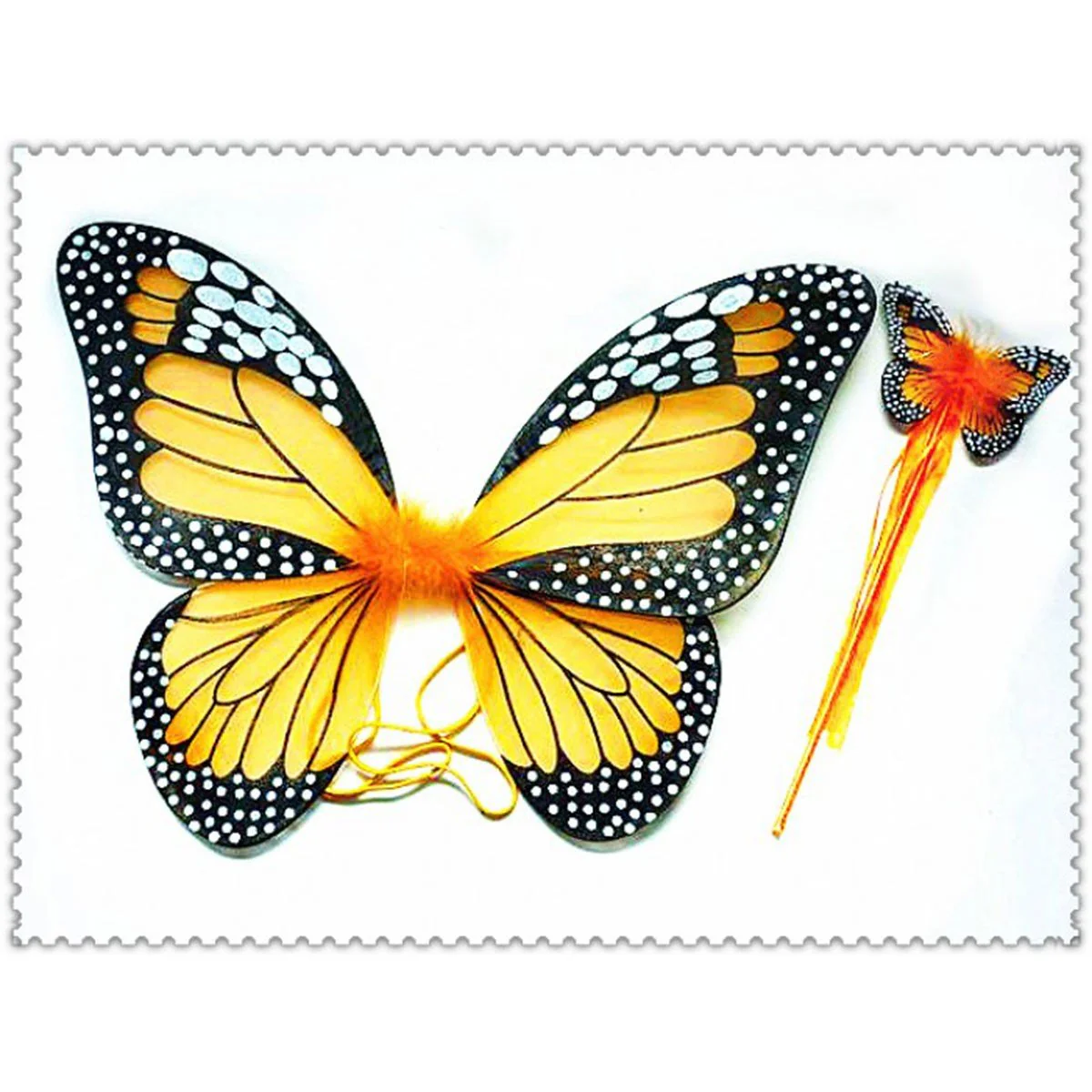Yellow Butterfly Wings and Wand for Adults